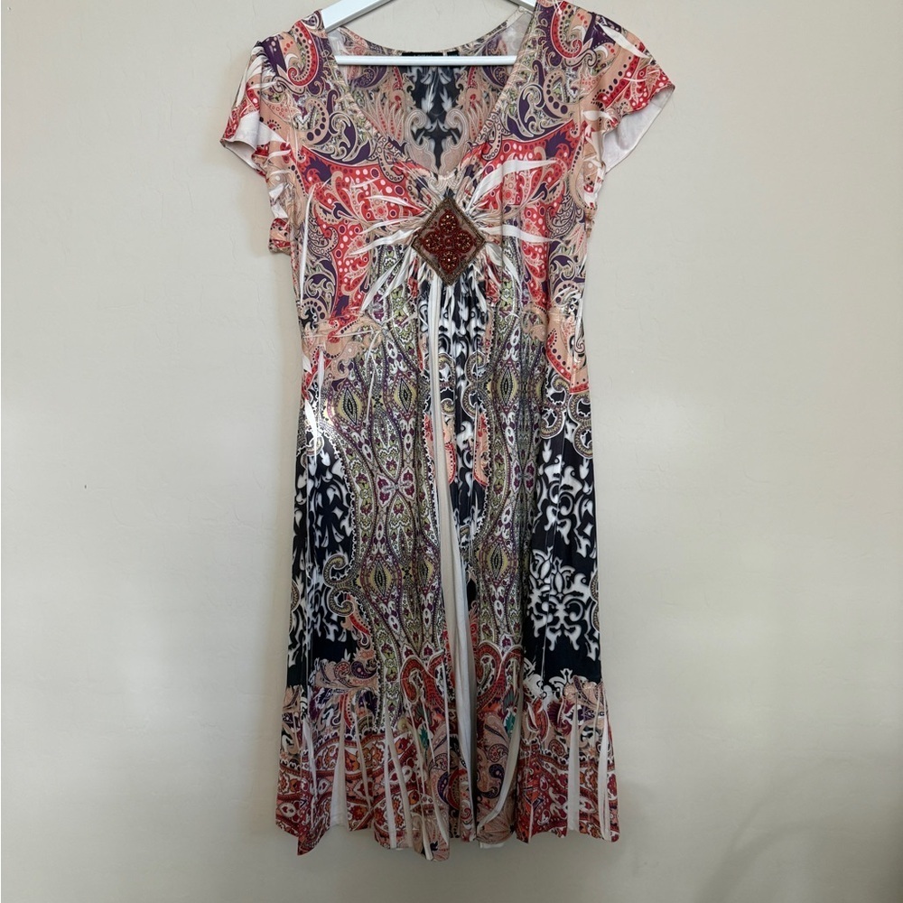 Multicolor Paisley Print Dress petite medium